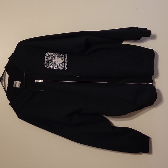 Gilden 2x black & White Electro harmonix zip up hooded jacket - Picture 2 of 12